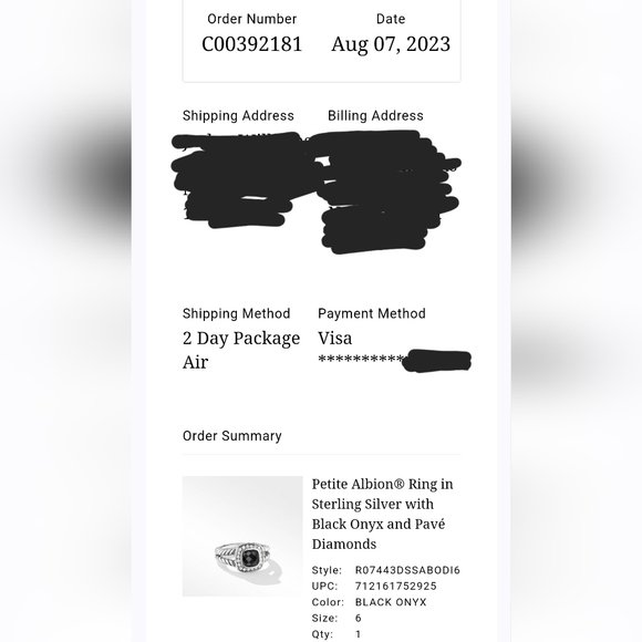 David Yurman Petit Albion Ring Size 6 - Picture 8 of 8